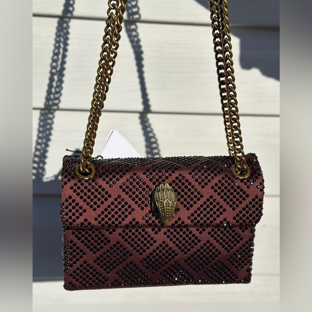 NWT KURT GEIGER LONDON
Kensington Maroon Embellished Mini Crossbody Bag